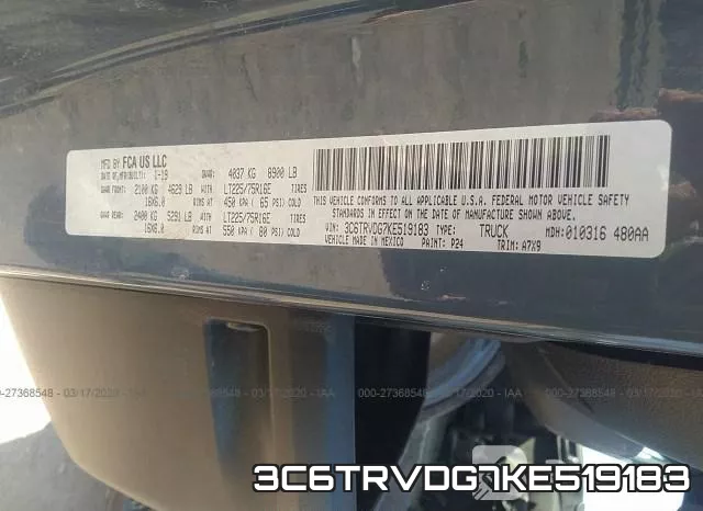 3C6TRVDG7KE519183 фото 10