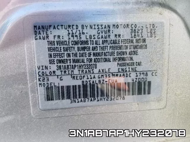 3N1AB7AP1HY232078 фото 2