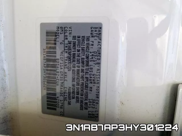 3N1AB7AP3HY301224 фото 2