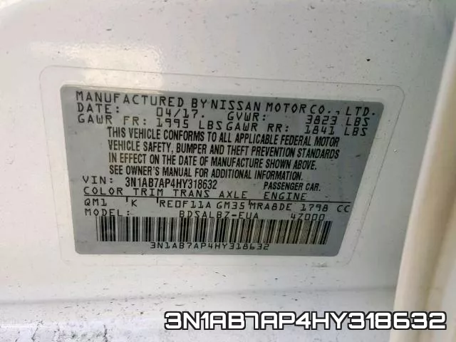 3N1AB7AP4HY318632 фото 2