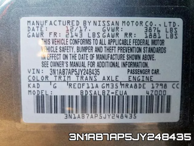 3N1AB7AP5JY248435 фото 2