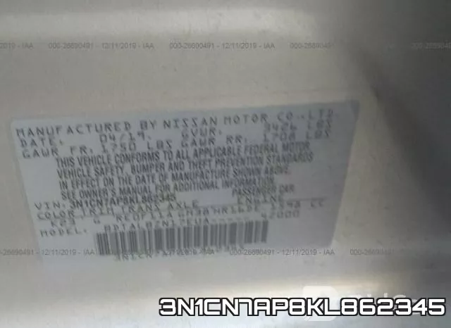 3N1CN7AP8KL862345 фото 10