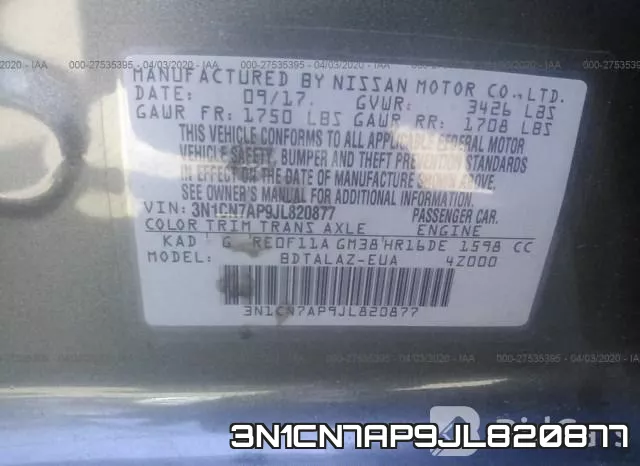 3N1CN7AP9JL820877 фото 9
