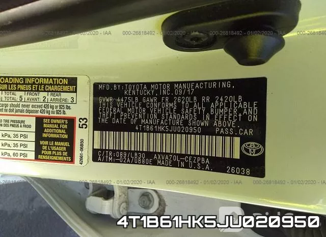 4T1B61HK5JU020950 фото 10