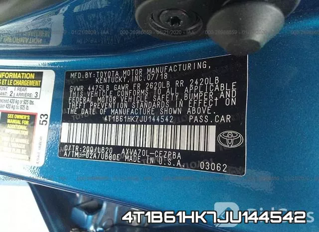 4T1B61HK7JU144542 фото 10