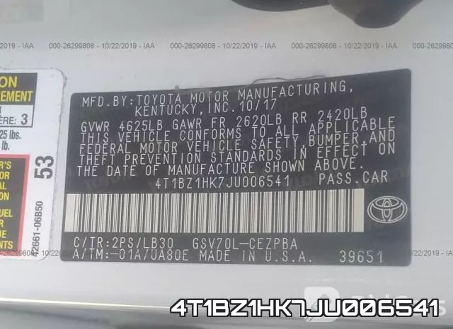 4T1BZ1HK7JU006541 фото 10