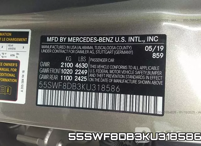 55SWF8DB3KU318586 фото 10