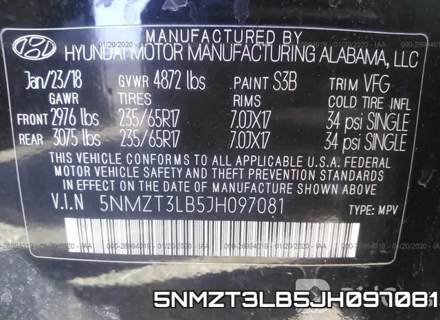 5NMZT3LB5JH097081 фото 10