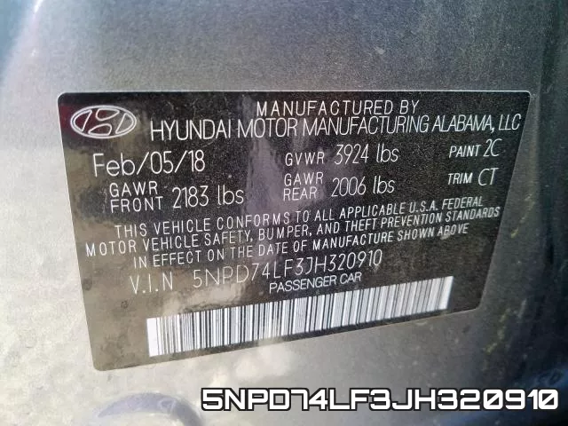 5NPD74LF3JH320910 фото 2