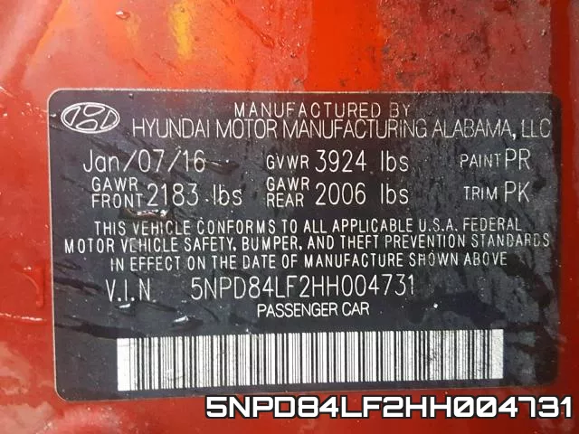 5NPD84LF2HH004731 фото 2