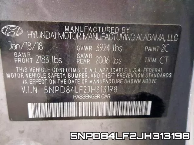 5NPD84LF2JH313198 фото 2
