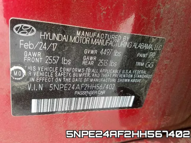 5NPE24AF2HH567402 фото 2
