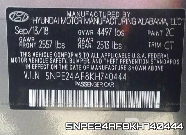 5NPE24AF8KH740444 фото 10