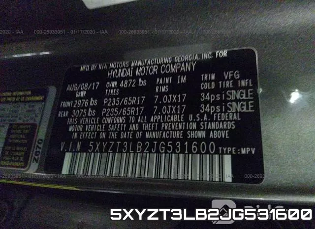 5XYZT3LB2JG531600 фото 9