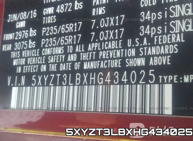 5XYZT3LBXHG434025 фото 10