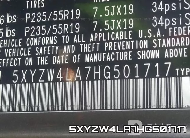 5XYZW4LA7HG501717 фото 10