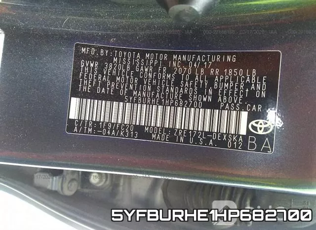 5YFBURHE1HP682700 фото 10