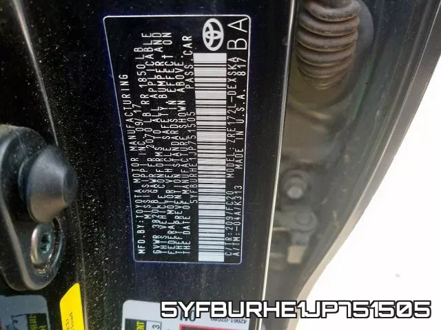 5YFBURHE1JP751505 фото 2