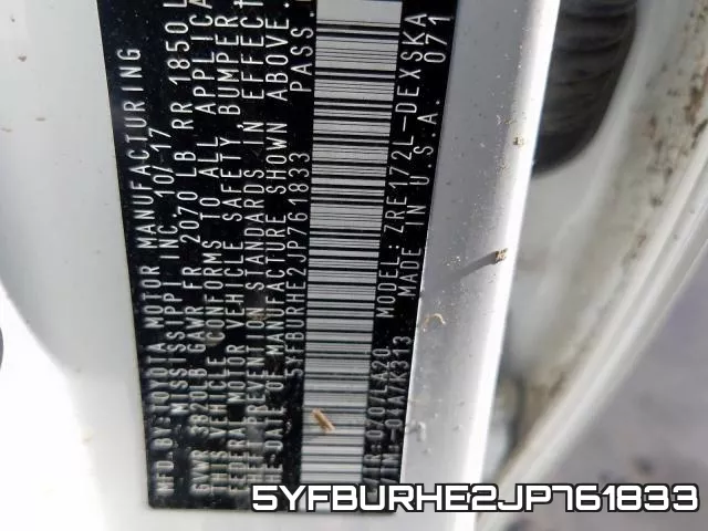 5YFBURHE2JP761833 фото 2