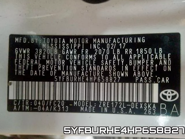 5YFBURHE4HP658827 фото 2