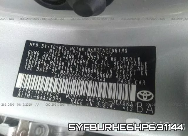 5YFBURHE6HP631144 фото 10