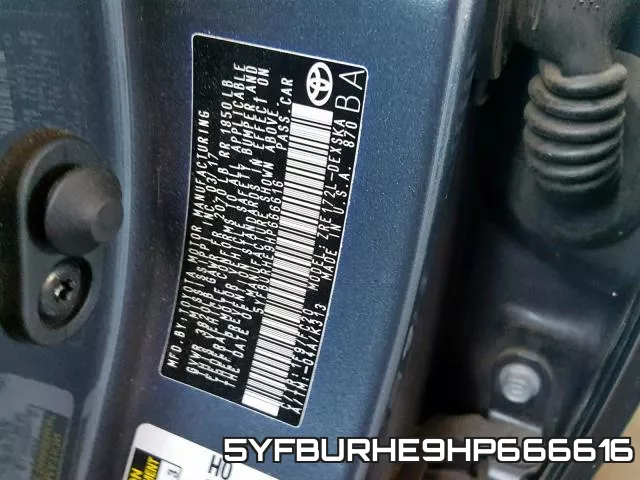 5YFBURHE9HP666616 фото 2