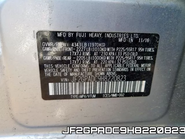 JF2GPADC9H8220823 фото 2
