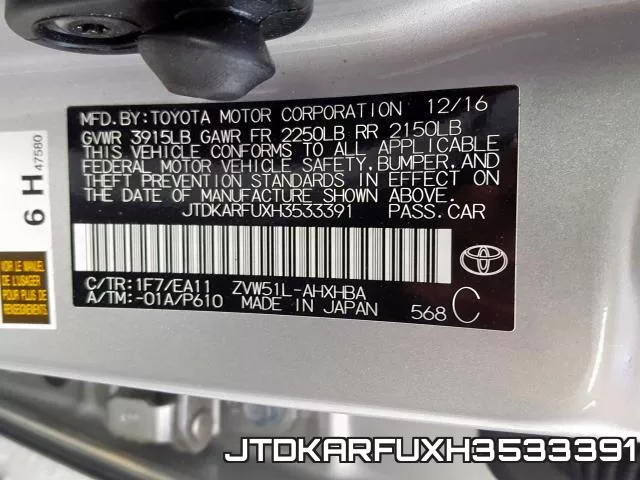 JTDKARFUXH3533391 фото 2