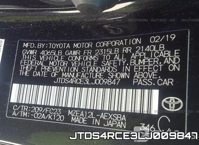 JTDS4RCE3LJ009847 фото 10