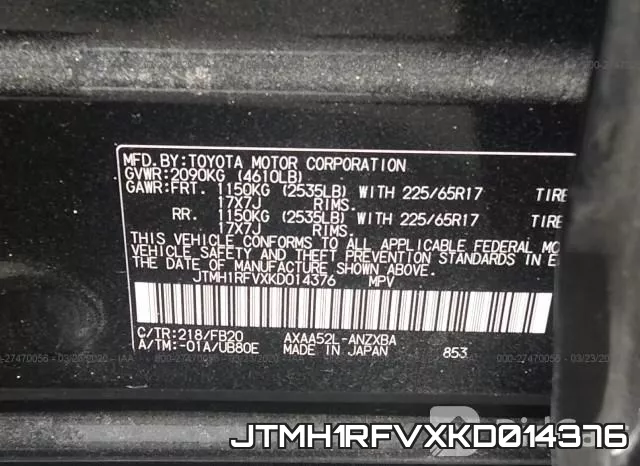 JTMH1RFVXKD014376 фото 10