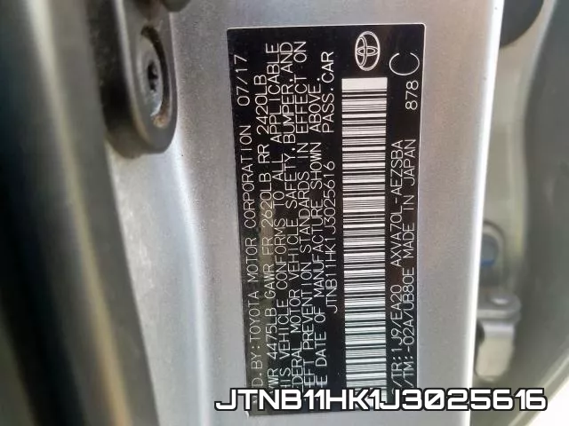 JTNB11HK1J3025616 фото 2