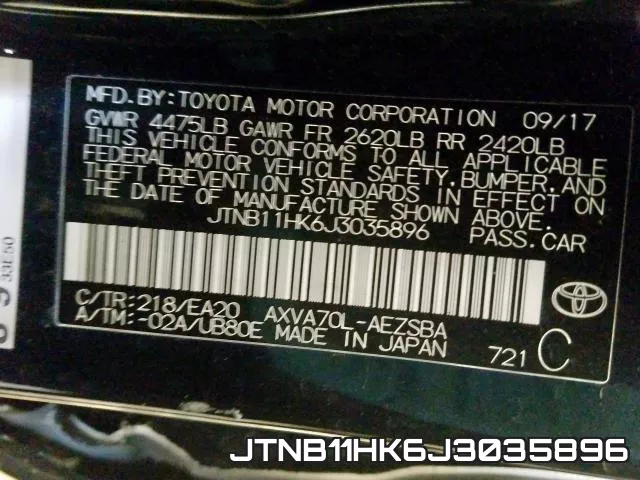JTNB11HK6J3035896 фото 2