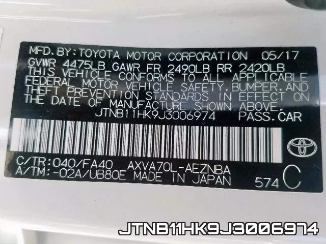 JTNB11HK9J3006974 фото 2