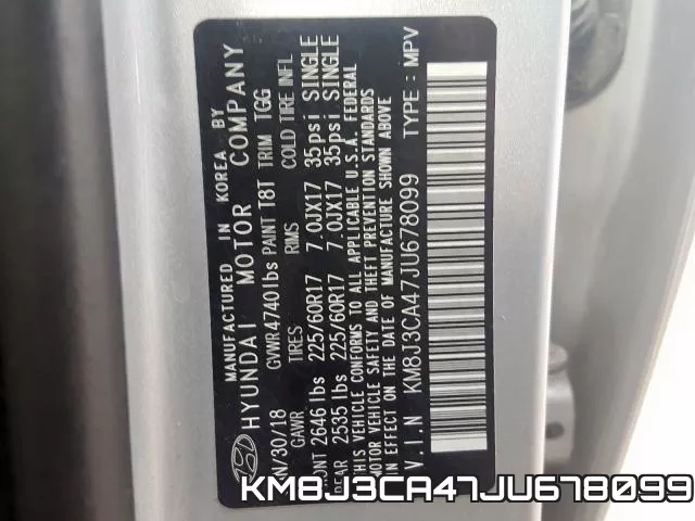 KM8J3CA47JU678099 фото 2