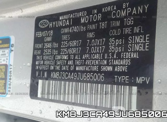 KM8J3CA49JU685006 фото 10