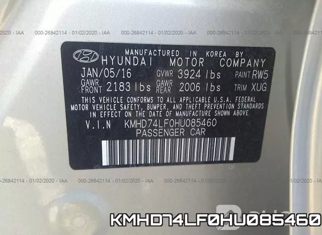 KMHD74LF0HU085460 фото 10