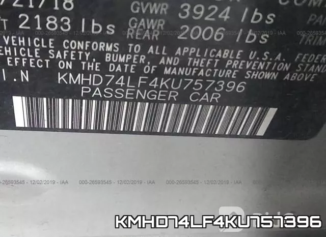 KMHD74LF4KU757396 фото 10