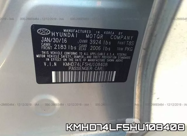 KMHD74LF5HU108408 фото 10