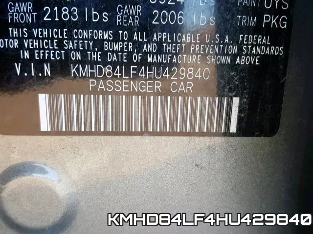 KMHD84LF4HU429840 фото 2