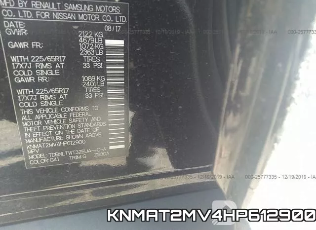 KNMAT2MV4HP612900 фото 10