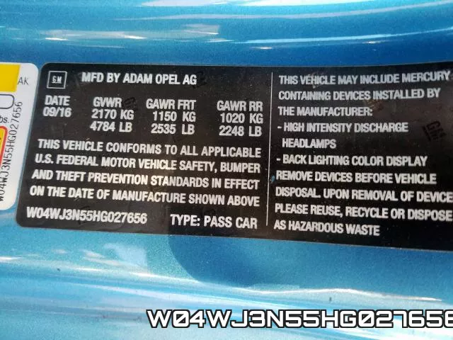 W04WJ3N55HG027656 фото 2