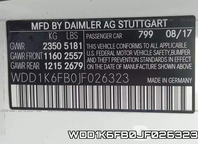 WDD1K6FB0JF026323 фото 10