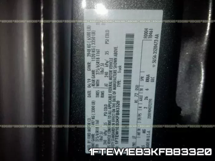 1FTEW1EB3KFB83320 фото 2
