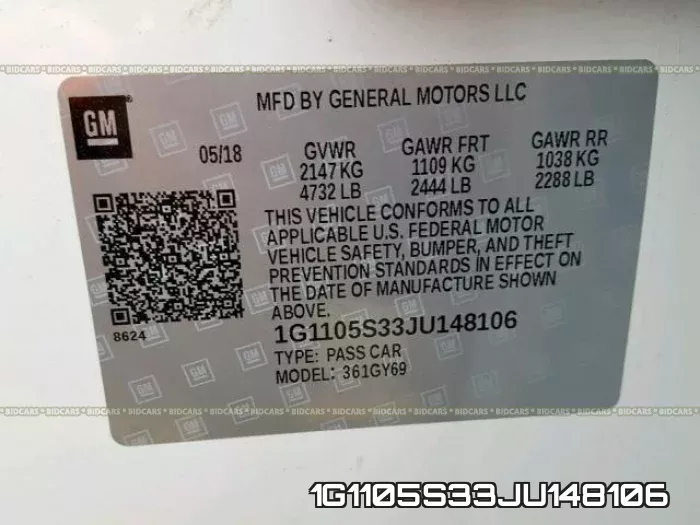 1G1105S33JU148106 фото 2