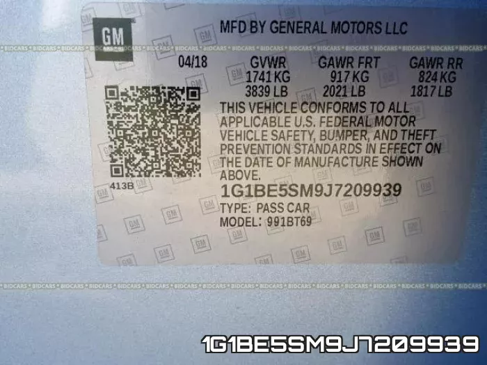1G1BE5SM9J7209939 фото 2
