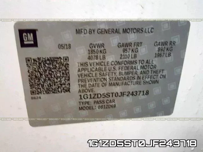 1G1ZD5ST0JF243718 фото 2