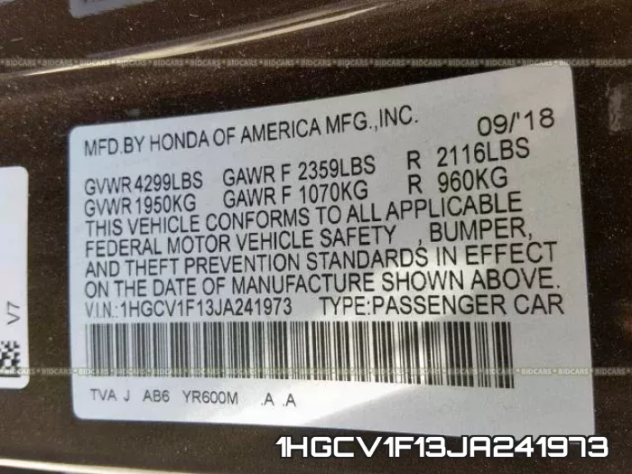1HGCV1F13JA241973 фото 2