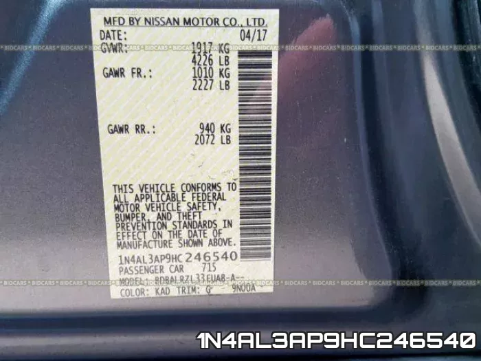 1N4AL3AP9HC246540 фото 2