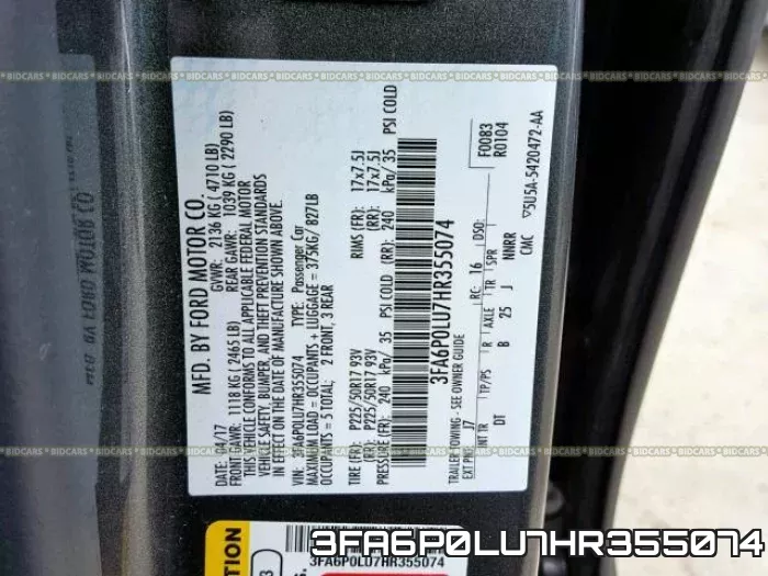 3FA6P0LU7HR355074 фото 2