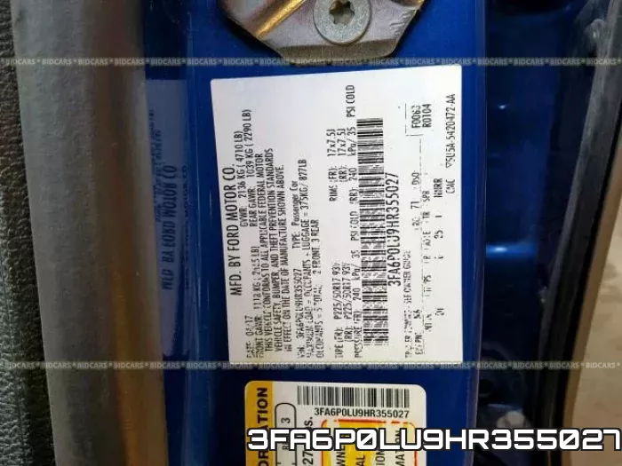 3FA6P0LU9HR355027 фото 2